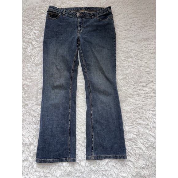 Eddie Bauer women's sz 12P classic blue jeans. Great pair, comf - Picture 1 of 9